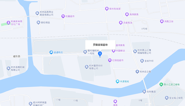 地图位置-罗蔓素锦窗帘
